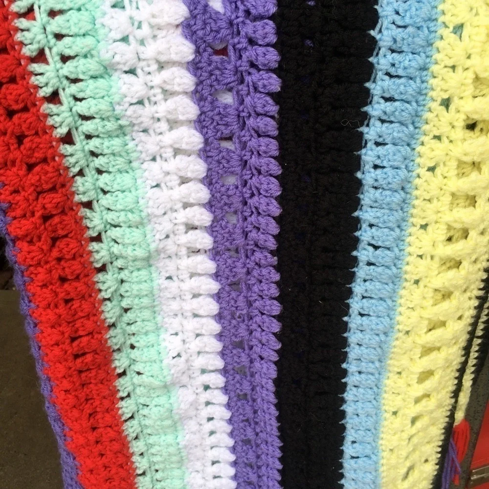 Vintage 70’s Bohemian Afghan Granny Blanket Throw Cabin Vibes
